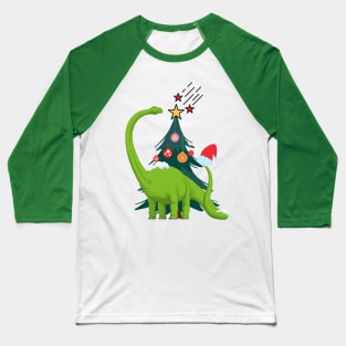 dinosaur getting ready for christmas Baseball T-Shirt